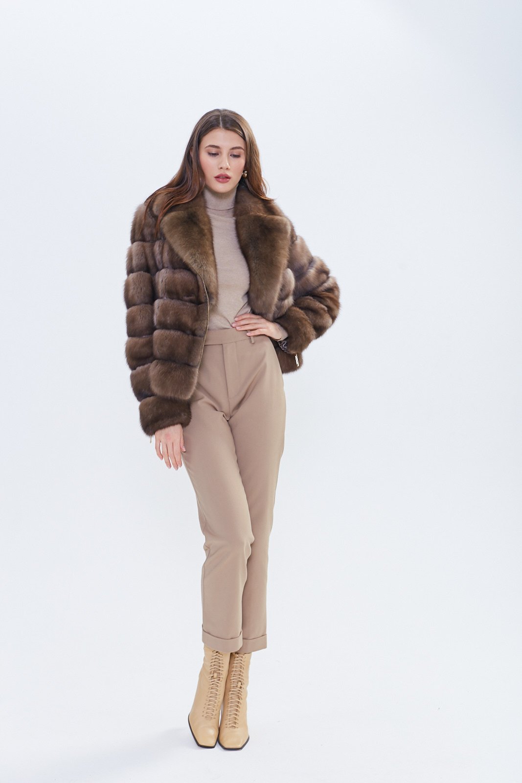 Luxury Russian Sable Fur Jacket with Shawl Collar – Handmade Designer Jacket | ROYAL FURS - Image 4