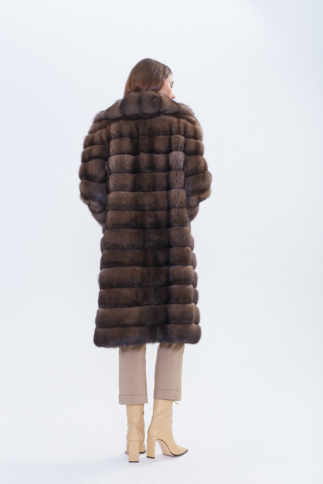 Russian Barguzin Sable Fur Coat – Luxury Mid-Length Designer Coat - Image 6