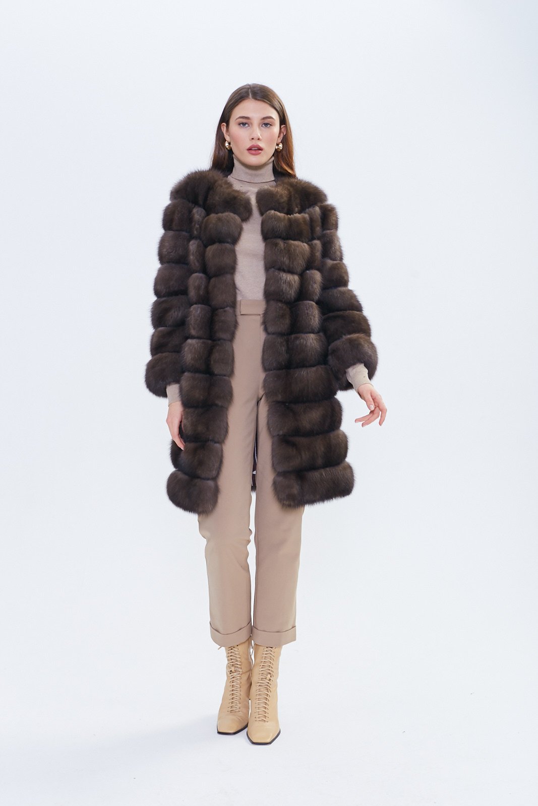 Russian Barguzin Sable Fur Coat handcrafted from premium natural Barguzin sable by ROYAL FURS