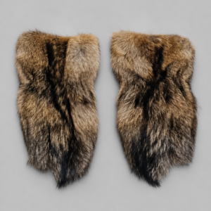 Long Coyote Fur Trigger Mittens handcrafted by ROYAL FURS