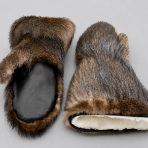 Long Extreme Cold Beaver Fur Mittens handcrafted by ROYAL FURS