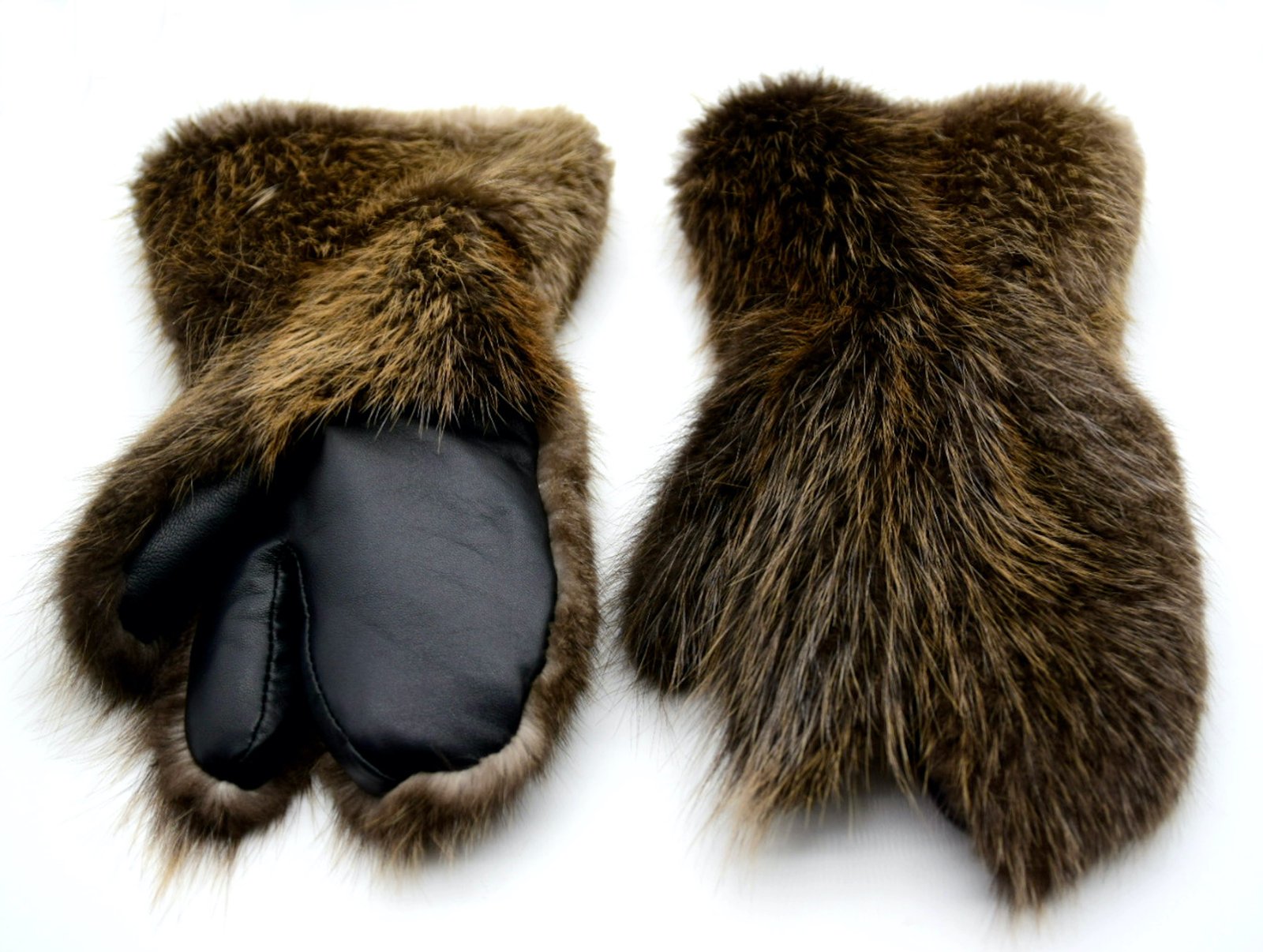 Long Beaver Fur Trigger Mittens - Image 4