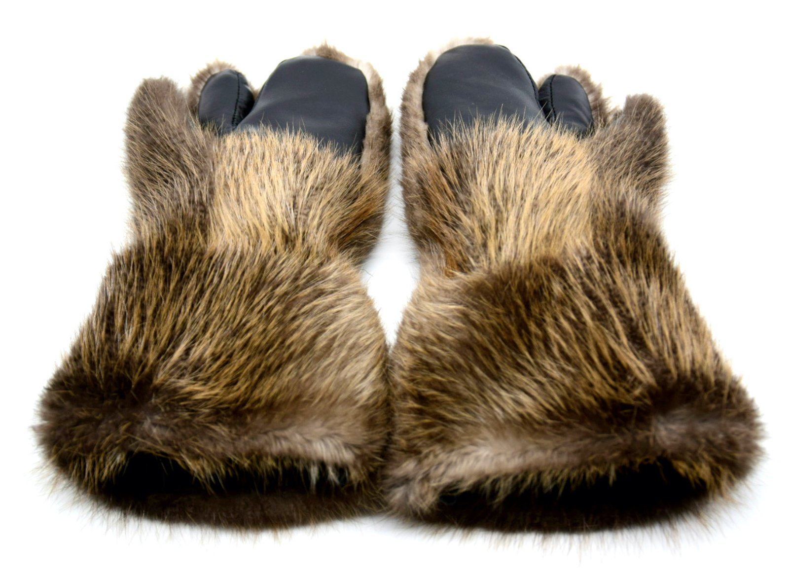Long Beaver Fur Trigger Mittens - Image 3