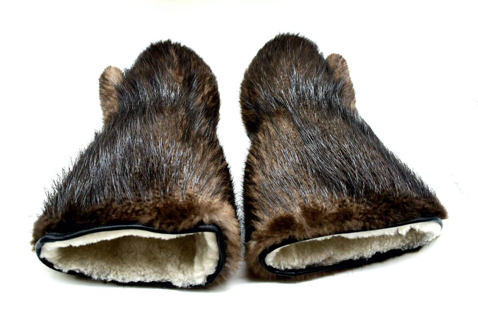 Long Extreme Cold Beaver Fur Mittens - Image 2