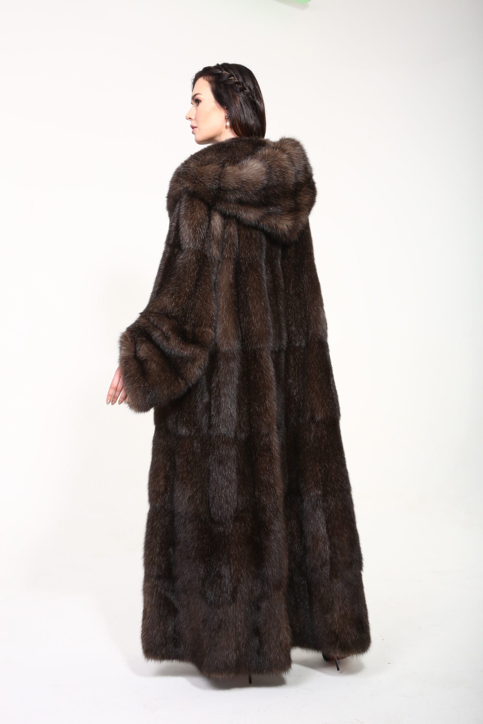 Handcrafted Russian Barguzin Sable Fur Coat with Hood – Luxury Full-Length Sable Coat - Image 4