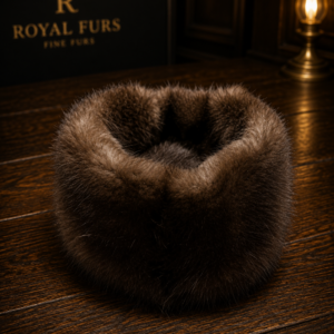 Luxury beaver fur headband handcrafted from premium natural beaver fur for exceptional warmth and timeless elegance.