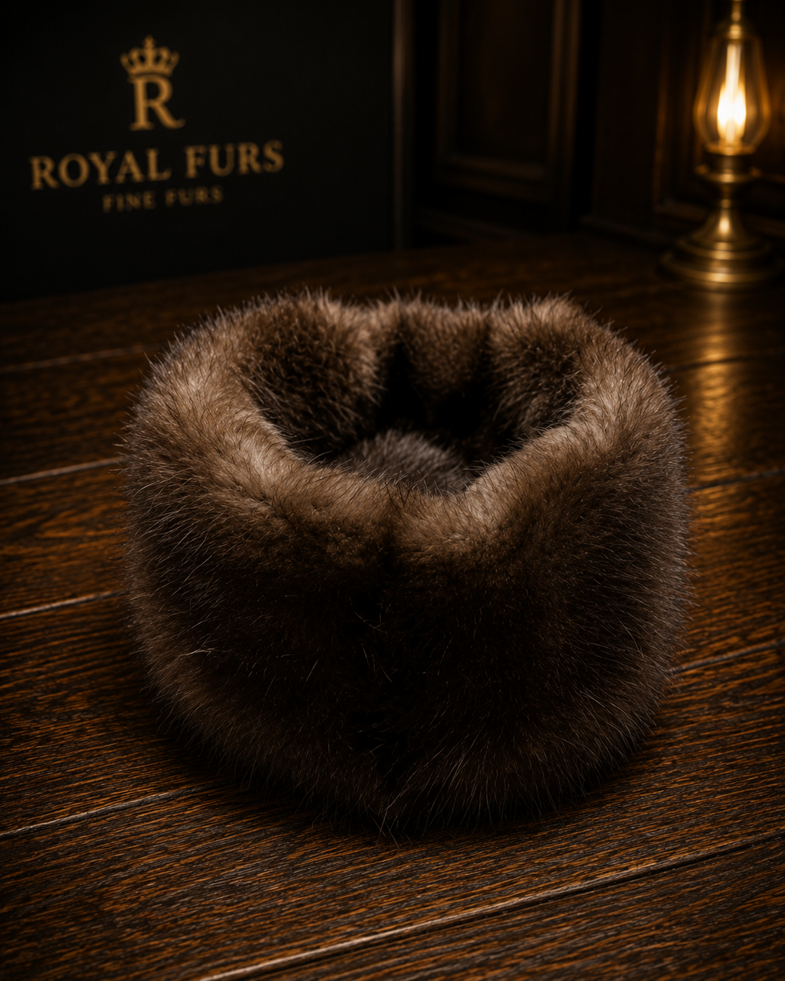 Luxury beaver fur headband handcrafted from premium natural beaver fur for exceptional warmth and timeless elegance.