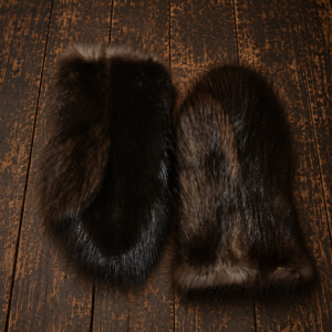 Full Fur Beaver Mittens with Fleece Lining handcrafted by ROYAL FURS