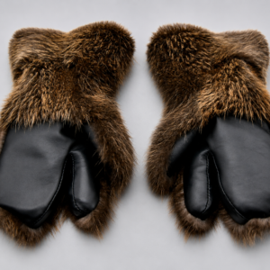 Long Beaver Fur Trigger Mittens handcrafted by ROYAL FURS