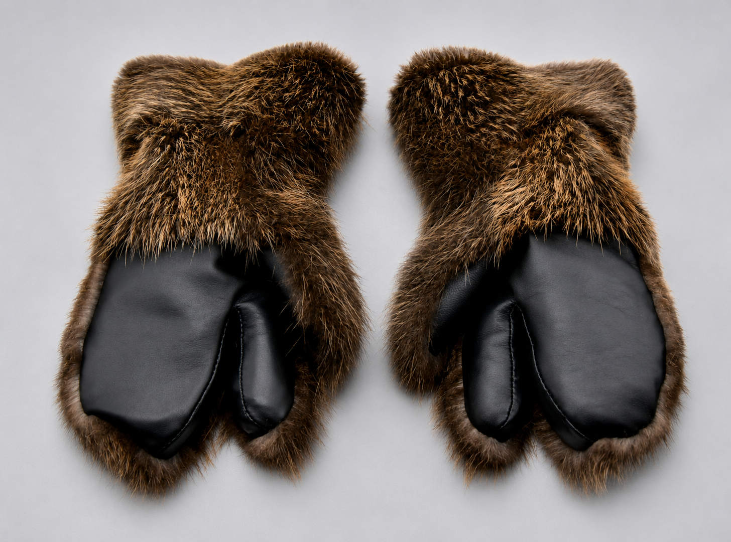 Long Beaver Fur Trigger Mittens handcrafted by ROYAL FURS
