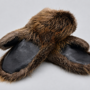 Long Insulated Beaver Fur Mittens with Standard Leather Palms handcrafted by ROYAL FURS