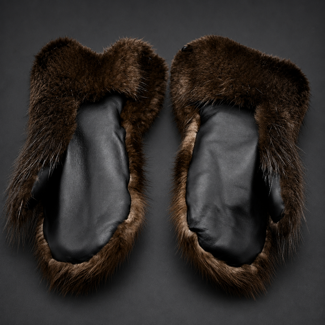 Long Beaver Fur Mittens made from natural beaver fur with soft natural sheared beaver lining for exceptional warmth and comfort.
