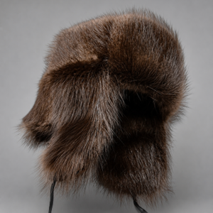 Handcrafted natural beaver fur ushanka hat with ear flaps by Royal Furs