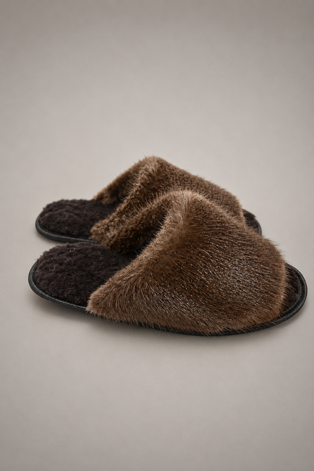 Natural Beaver Fur Slippers with Sheepskin Insole – Handmade Luxury House Slippers - Image 2