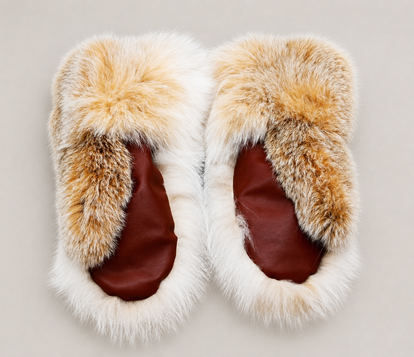 Long Extreme Cold Lynx Fur Mittens with Leather Palms - Image 6