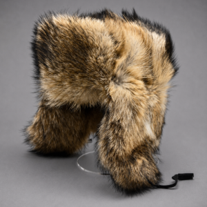 Handcrafted Coyote Fur Trapper Hat with Ear Flaps made from premium natural coyote fur