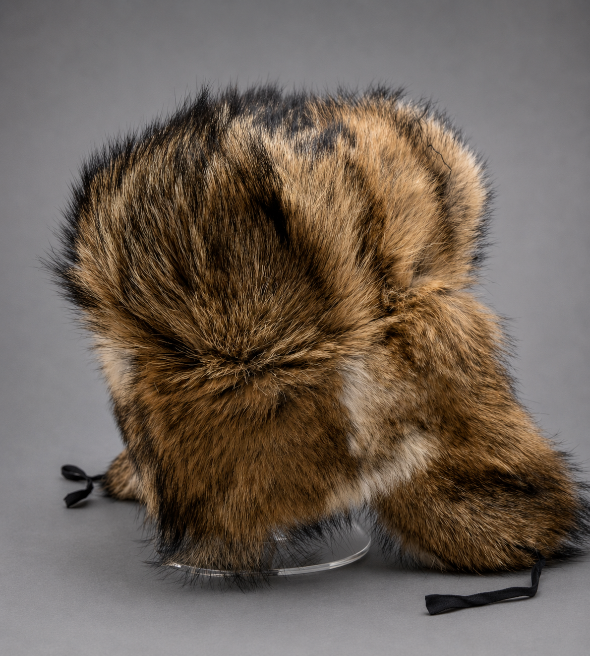 Coyote Fur Trapper Hat with Ear Flaps - Image 4