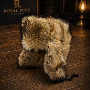 coyote fur hat handcrafted from genuine natural coyote fur in a classic winter design.