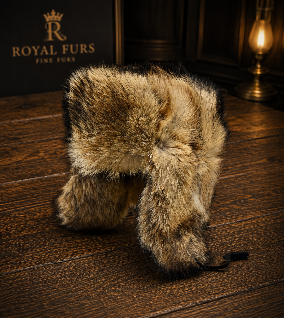 coyote fur hat handcrafted from genuine natural coyote fur in a classic winter design.