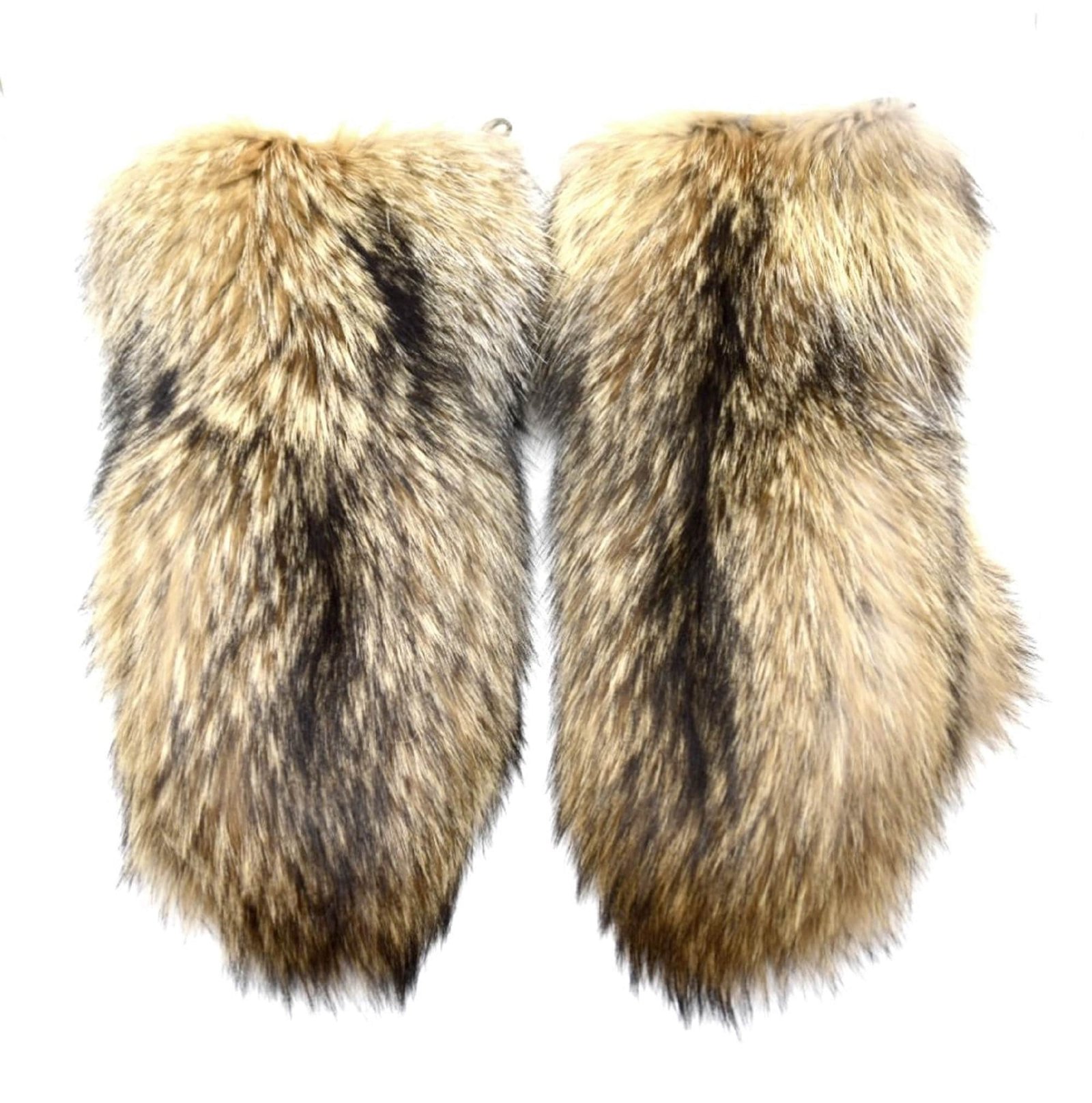 Long Finnish Raccoon Fur Mittens with Leather Palms - Image 3