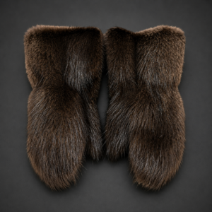 Long Beaver Fur Mittens made from natural beaver fur with soft natural sheared beaver lining for exceptional warmth and comfort.