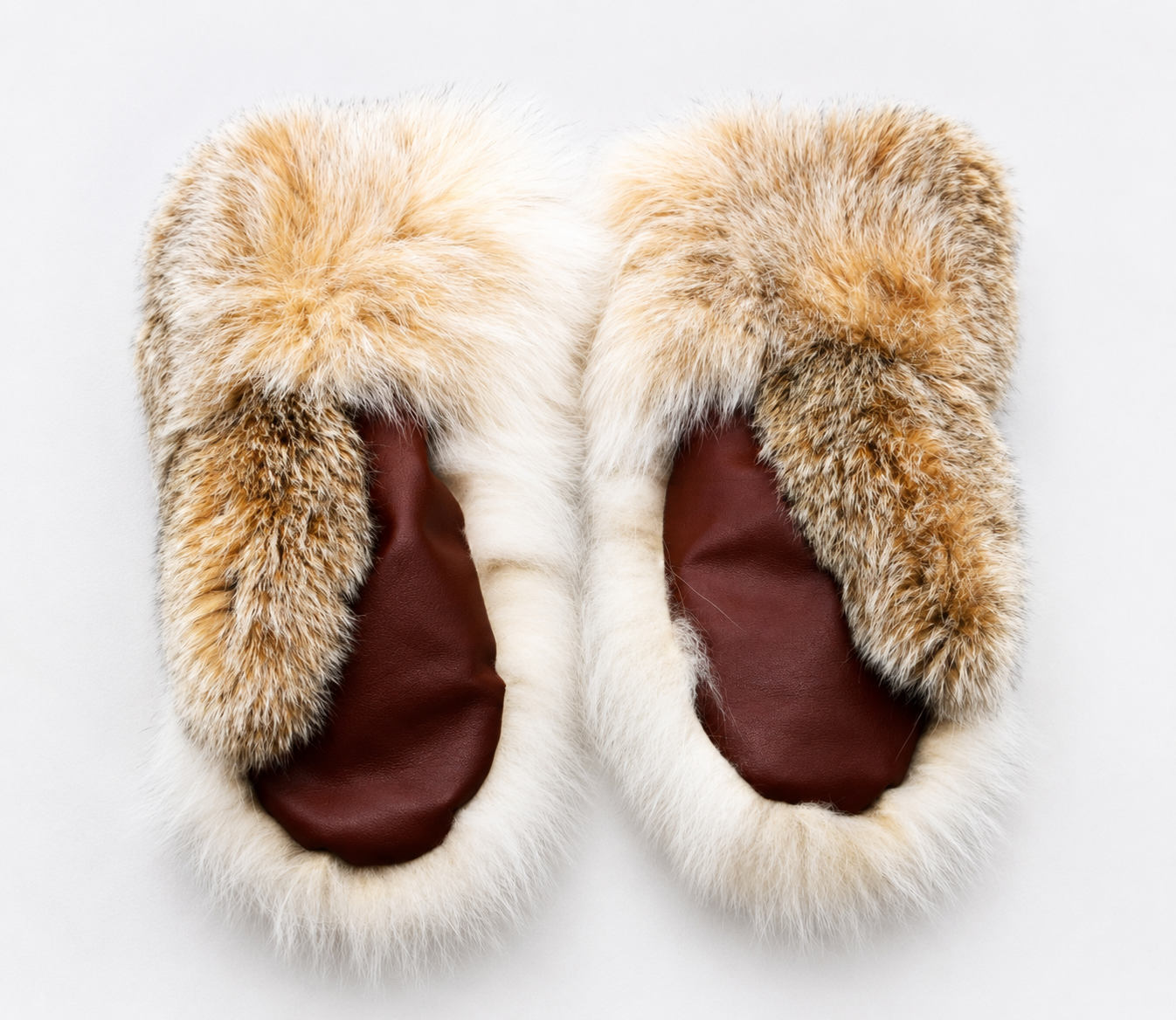 Long Extreme Cold Lynx Fur Mittens with Leather Palms - Image 4