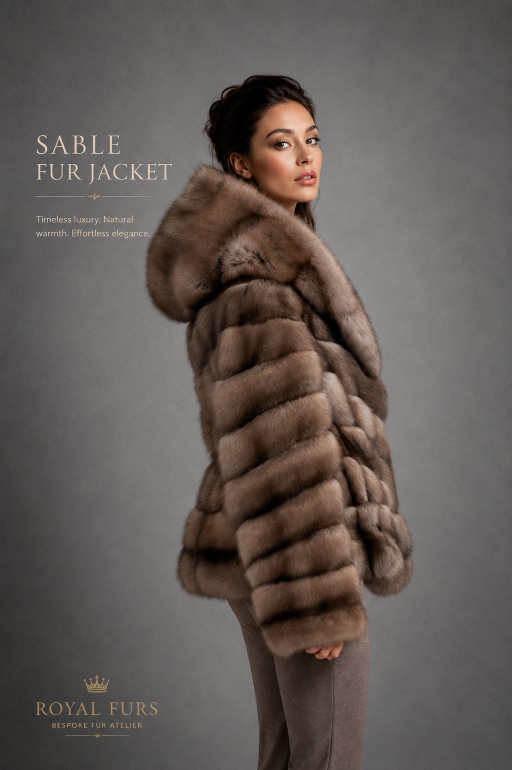 Luxury Hooded Russian Sable Fur Jacket – Handmade Premium Fur Coat | Royal Furs - Image 3