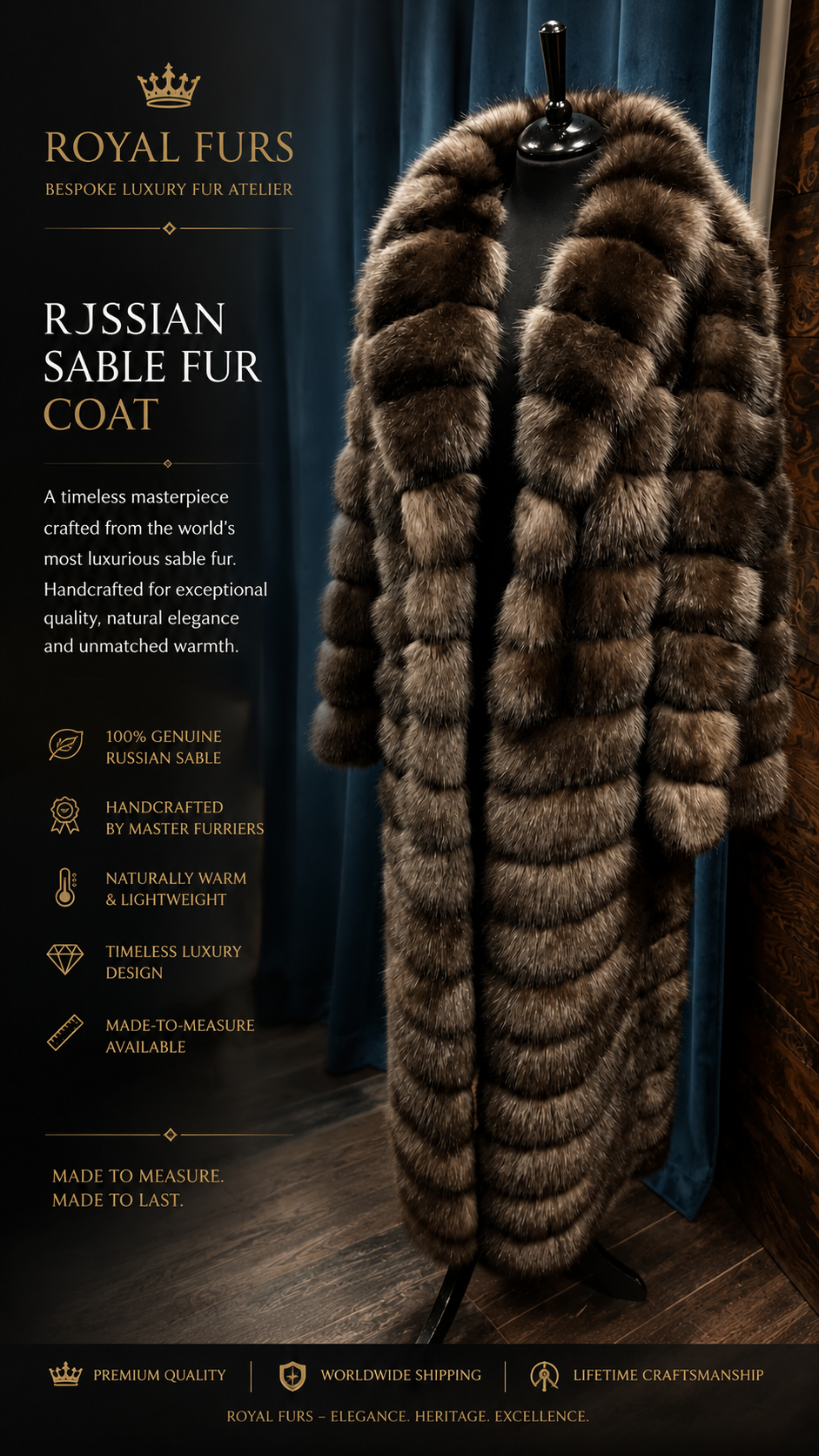 Luxury full-length Russian Barguzin
