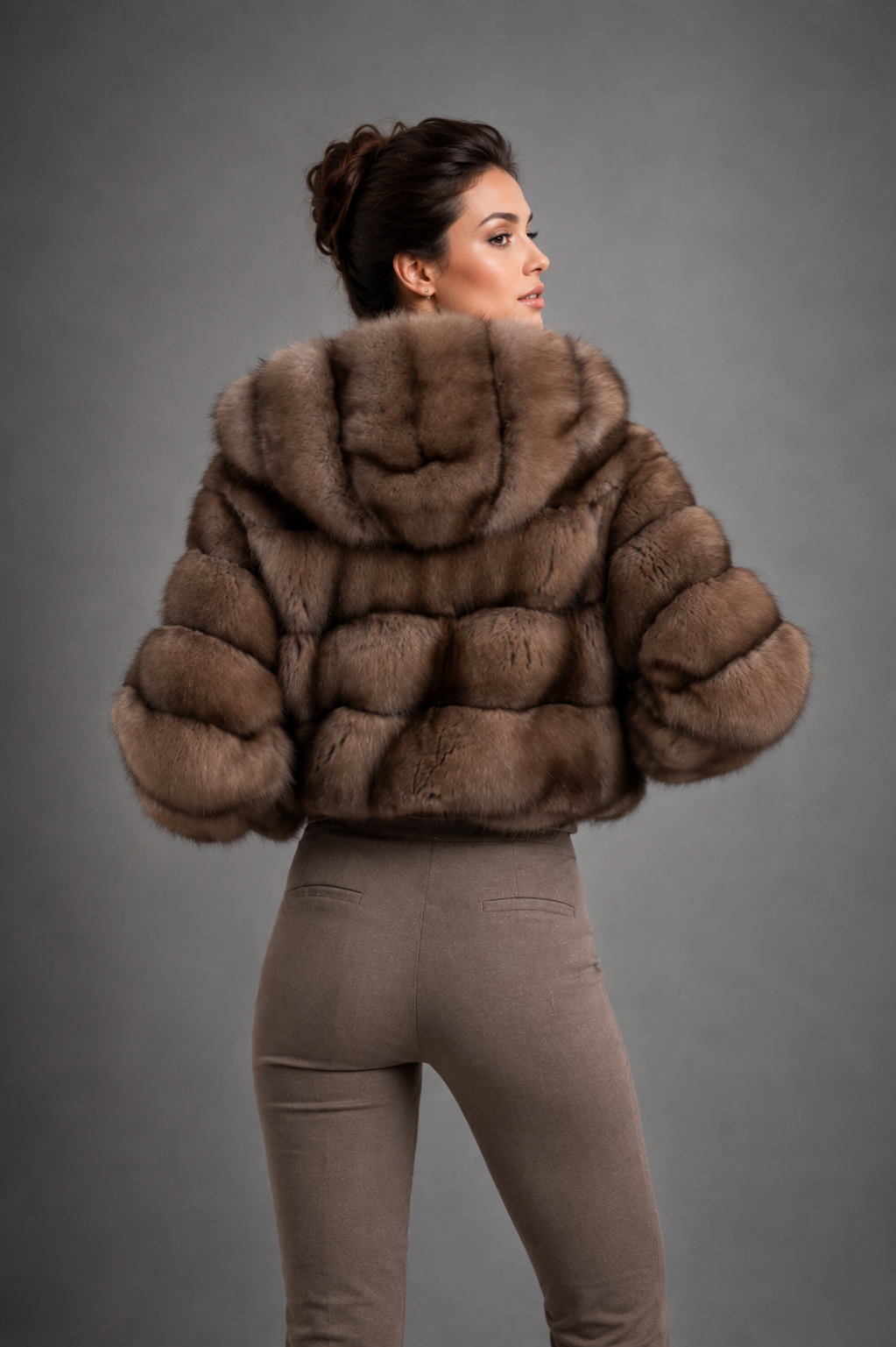 Luxury Russian Sable Fur Bomber Jacket with Hood – Handmade by Royal Furs - Image 2