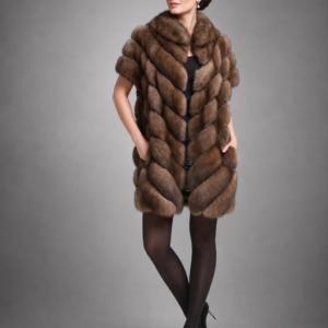 Luxury Russian sable fur vest handcrafted from genuine natural sable fur by Royal Furs atelier.