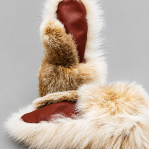 Long Extreme Cold Lynx Fur Mittens with Leather Palms handcrafted by ROYAL FURS