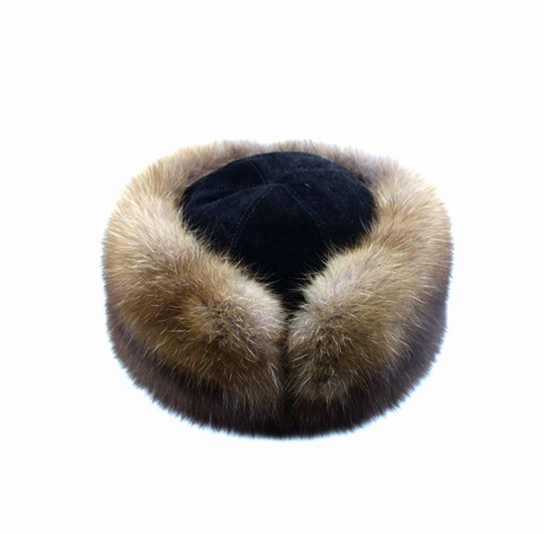 Handcrafted Russian Sable Fur Hat with genuine sheared beaver fur lining