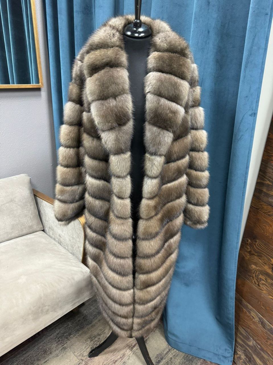 Russian Barguzin Sable Fur Coat handcrafted from premium natural Barguzin sable by ROYAL FURS