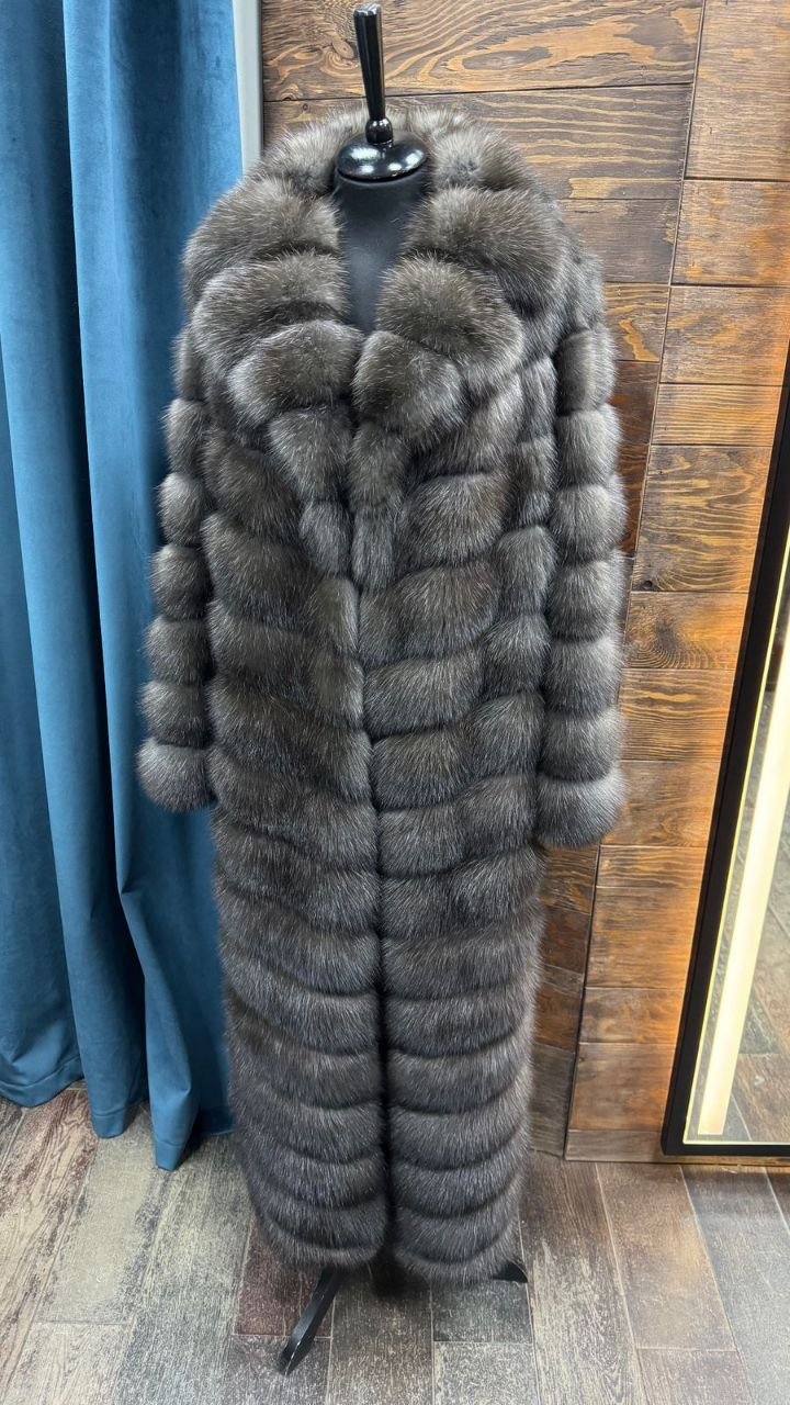 Luxury Full-Length Russian Barguzin Sable Fur Coat – Premium Handmade Designer Coat - Image 2