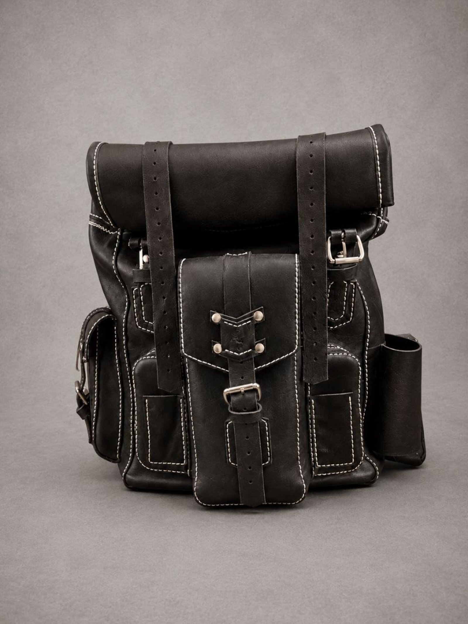 Handcrafted full grain leather backpack vintage travel rucksack
