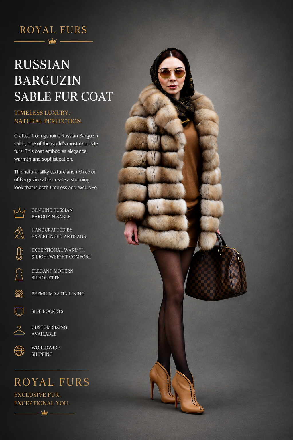 Luxury Russian Barguzin Sable Fur Coat – Natural Premium Sable - Image 3