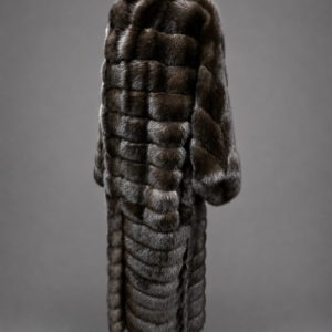 luxury Russian Barguzin Sable Fur Coat with hood handcrafted from genuine sable fur