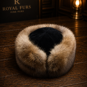 Luxury Russian sable fur hat with natural sheared beaver lining, handcrafted for exceptional warmth and comfort.