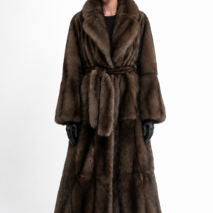 Luxury Russian Barguzin Sable Fur Coat with Belt handcrafted from premium natural Barguzin sable by ROYAL FURS