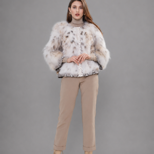 Luxury lynx fur jacket in natural spotted fur by ROYAL FURS