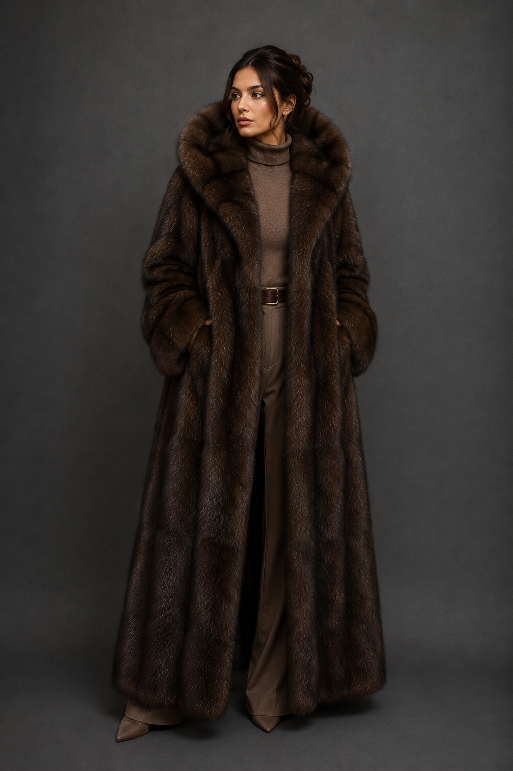 Luxury Russian Sable Fur Coat with Hood – Full Length Handmade Fur Coat | Royal Furs - Image 2
