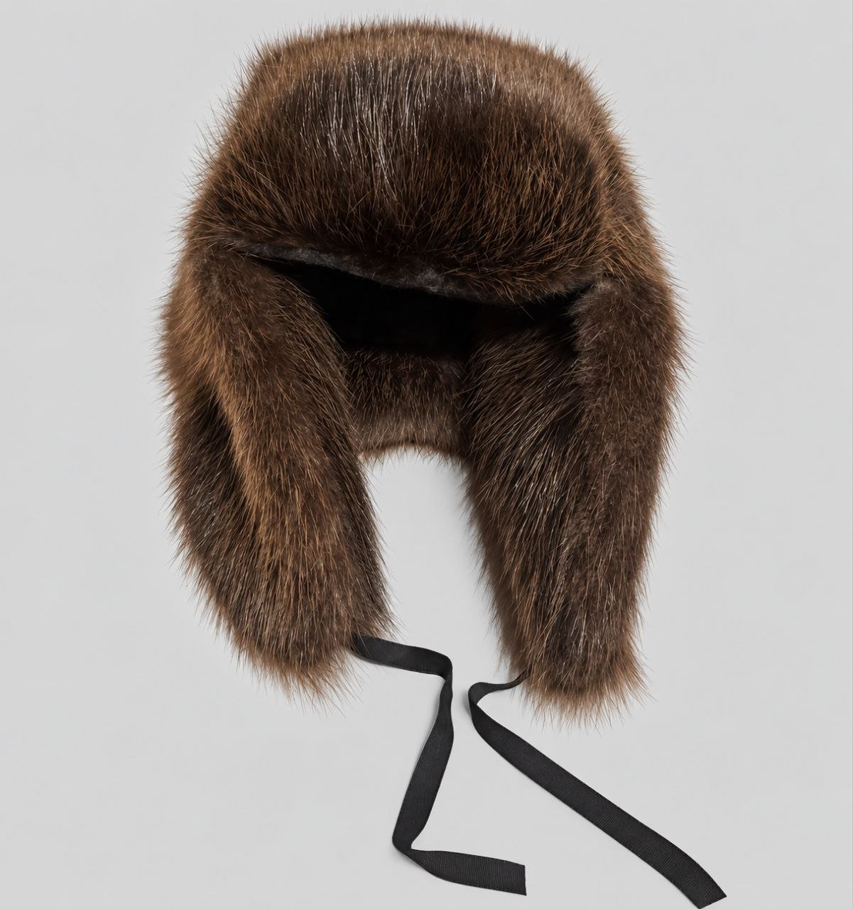 Men’s Natural Beaver Fur Ushanka Hat – Luxury Winter Trapper Hat - Image 5