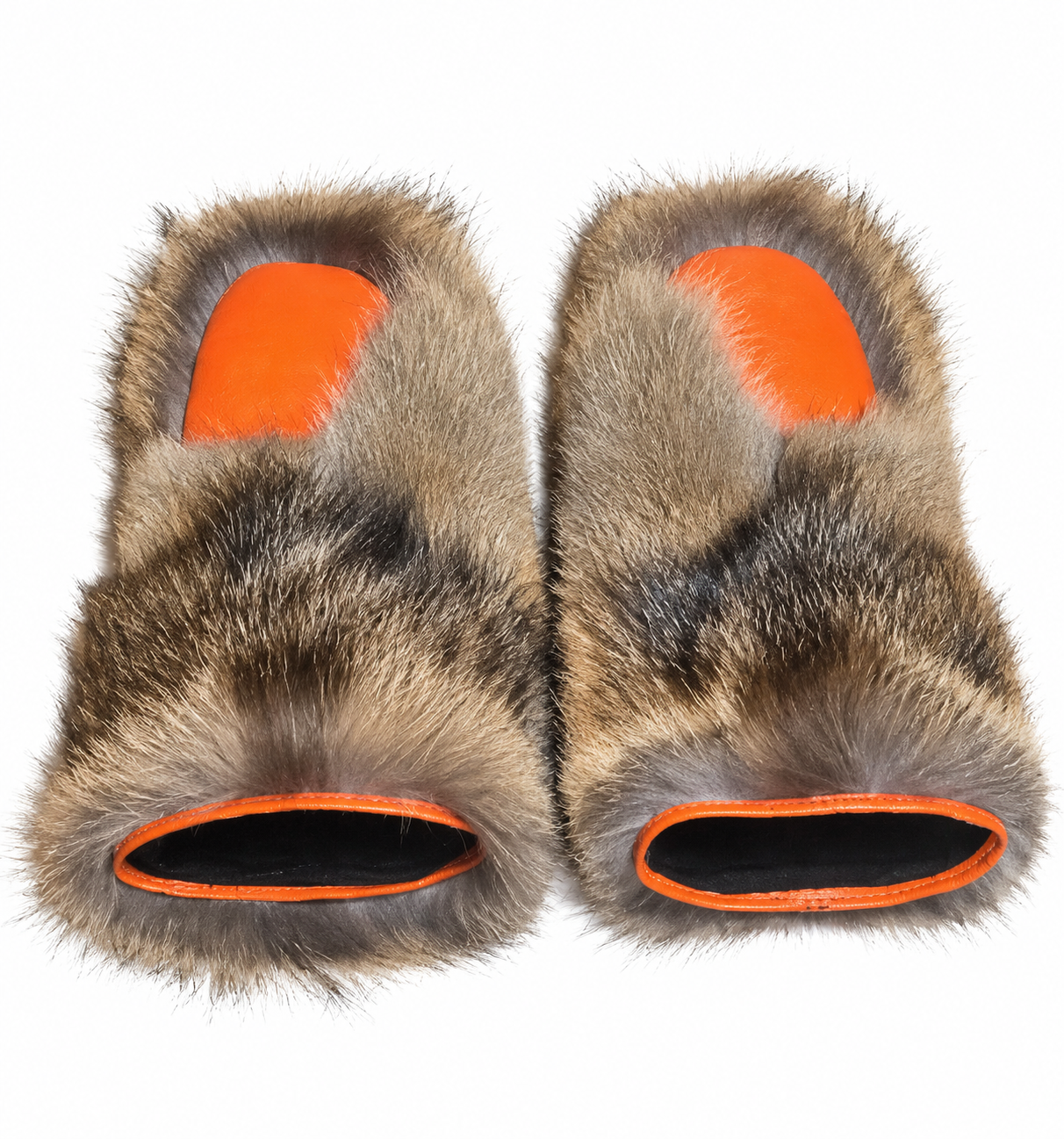 Coyote Fur Mittens for Hunting | Leather Palms | ROYAL FURS - Image 2
