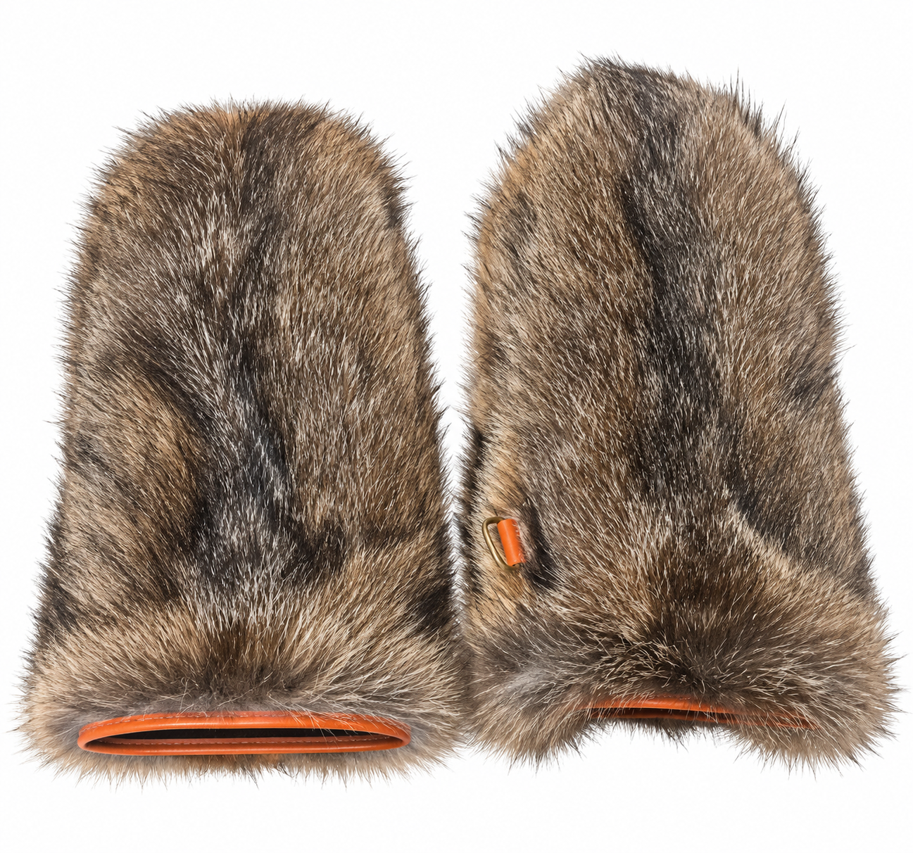 Coyote Fur Mittens for Hunting | Leather Palms | ROYAL FURS - Image 4